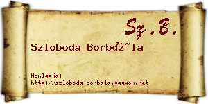 Szloboda Borbála névjegykártya